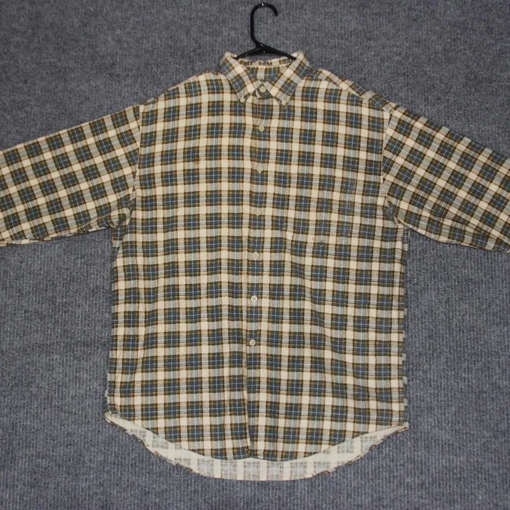 J Crew Oarsman Mens Plaid Long Sleeve Button Down Flannel Shirt Cotton‎ Size L